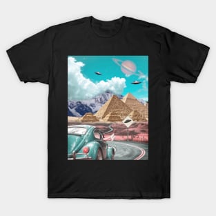 UFO Volkswagen Pyramids "Roadtrip" Art by Cult Class T-Shirt